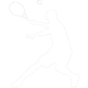 Tennis player in action with racket and ball, dynamic silhouette for sports performance