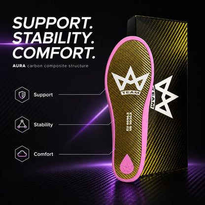 Performance insole with carbon composite structure for support, stability, and comfort, size EU 44/44.5