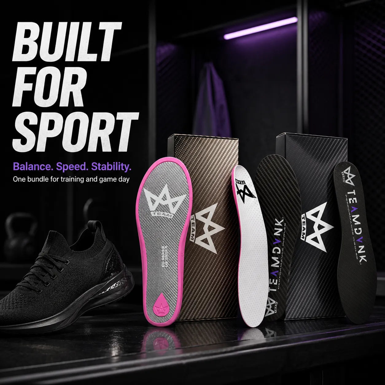 Performance insoles for sports with balance, speed, stability — ideal for training and game day