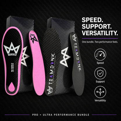 Performance insoles bundle with speed, support, versatility features for athletes